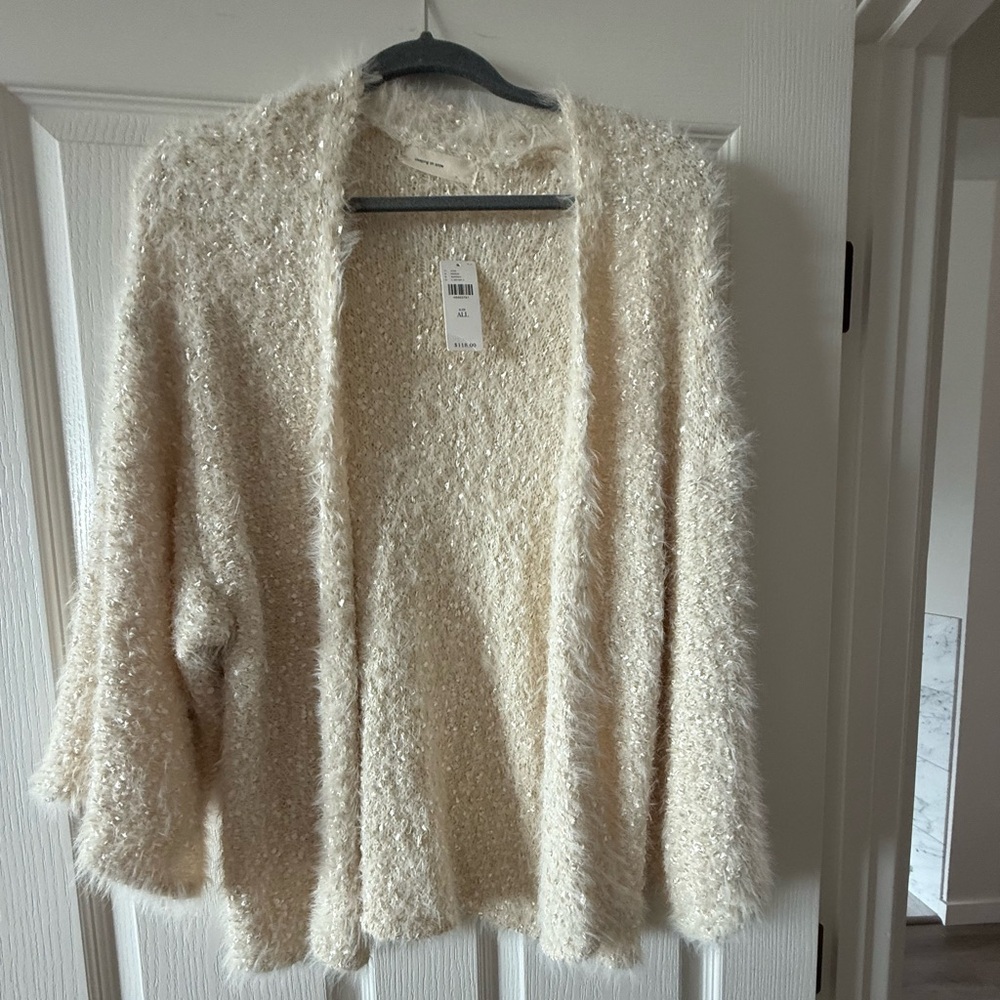 Anthropologie dressy cream cardigan